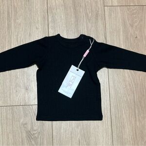 Cozy Black Long Sleeve Kids Tee